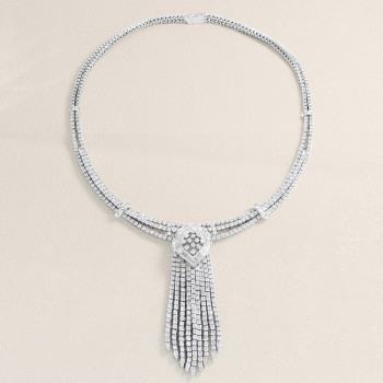 Collier Baguettes Or blanc...