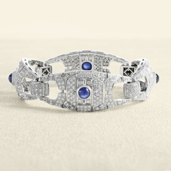Bracelet Or blanc, Saphirs...