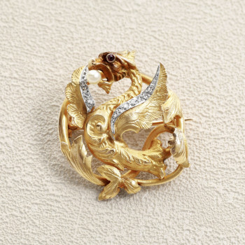 Broche Chimère Or jaune,...