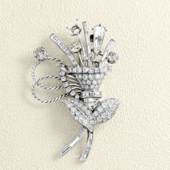 Broche Gerbe Or blanc et...