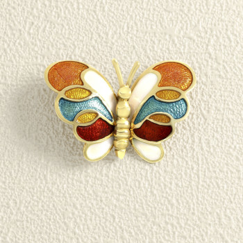 Broche papillon Or jaune,...