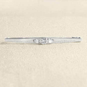 Broche barrette Or blanc et...