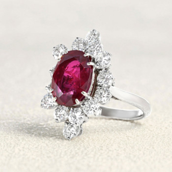 Bague Or blanc, Rubis du...