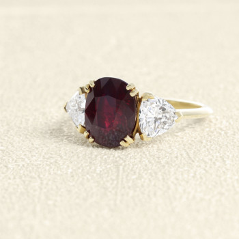 Bague Or Jaune, Rubis du...