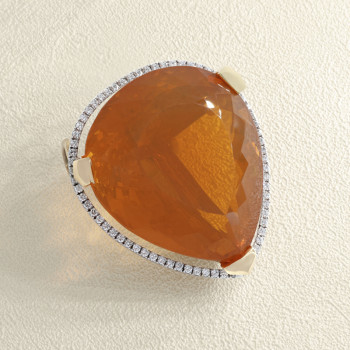 Broche Opale de feu, Or...