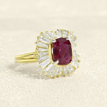 Bague Or jaune, Rubis de...