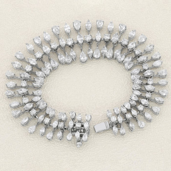 Bracelet Or Gris et Diamants