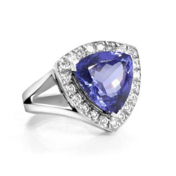 Bague Or Gris, Tanzanite et...