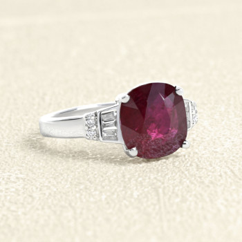 Bague Or blanc, Rubis de...