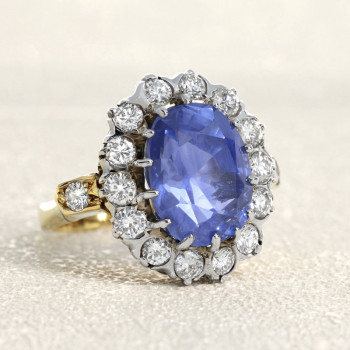 Bague Or jaune, Saphir de...